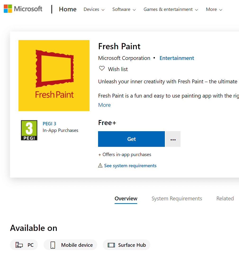 Microsoft Fresh Paint