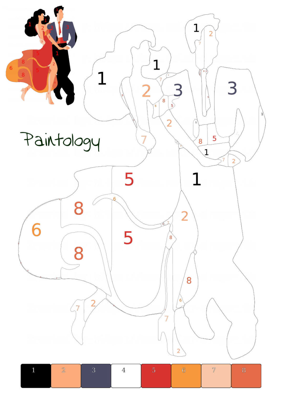 pbyno - template of the colored dancing copule